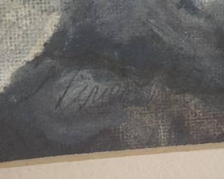 Framed Landscape Painting with Waterfall 