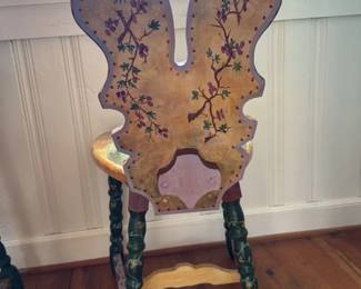 Whimsical Dragon and Cherry Blossom Child's Chair 