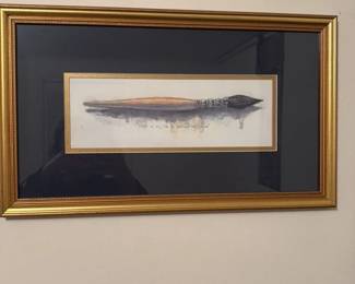 Watercolor Painting of a Quill Pen with Inspirational Text 