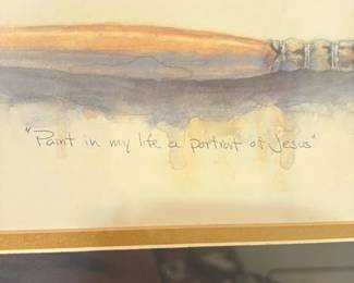 Watercolor Painting of a Quill Pen with Inspirational Text 