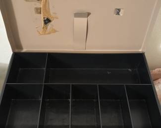 Vintage metal cash money box 