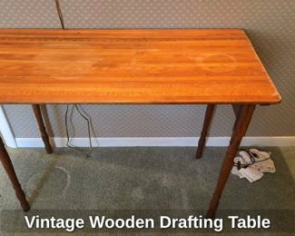 Vintage Wooden Drafting Table 