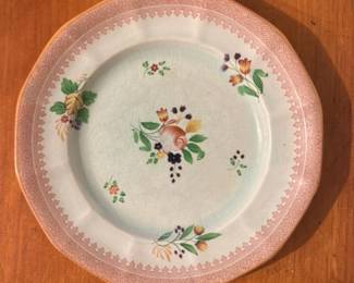 antique Floral Decorated Plate 