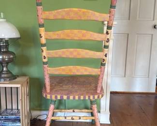 Hand Painted Folk Art Chair 