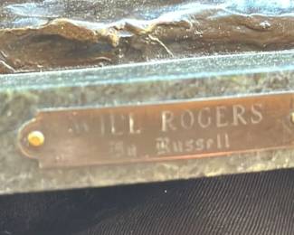 Will Rogers Bronze Sculpture by Ed Russell 
