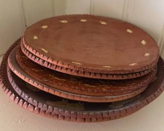 Vintage Folk Art Heart Decorated Plates 