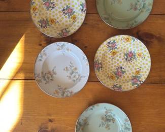 vintage floral dinner plates (set of 5)