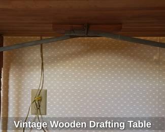 Vintage Wooden Drafting Table 