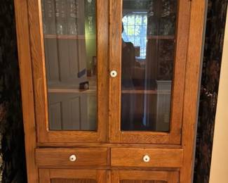 Antique Oak Hoosier Cabinet 