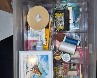Sewing and Crafting Kit in Clear Plastic Organizer 
