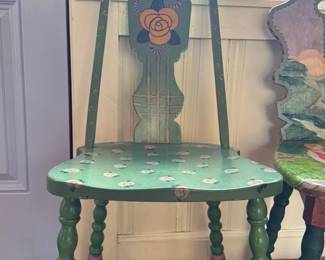 Hand Painted Folk Art Chair 