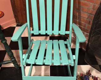 Turquoise Adirondack Rocking Chair 