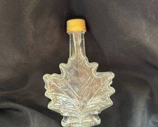 Glass Maple Leaf Shaped Decanter or Bottle 