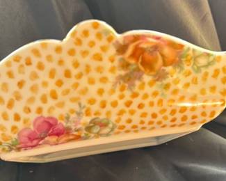 Hand Painted Porcelain Tray with Floral Motif