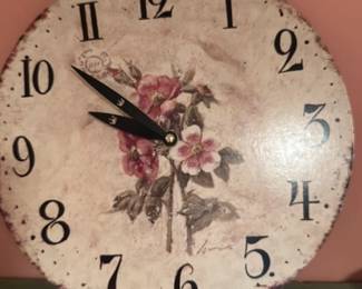 Vintage Floral Wall Clock 