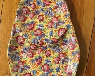 vintage floral divided serving platter 
