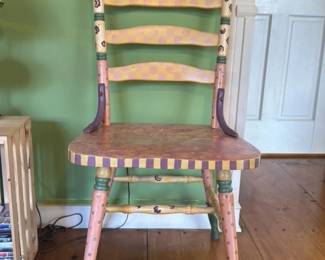Hand Painted Folk Art Chair 