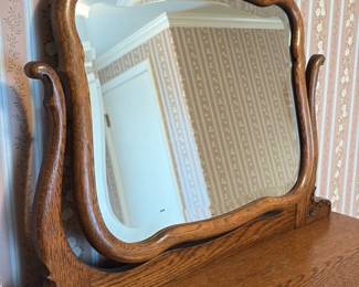 Antique Oak Dresser with Mirror 