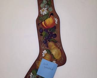 Vintage Hand-Painted Wooden Sock Stretcher 