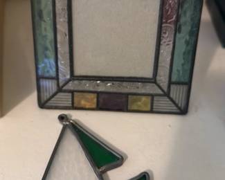 Stained Glass Picture Frame and Sailboat Suncatcher