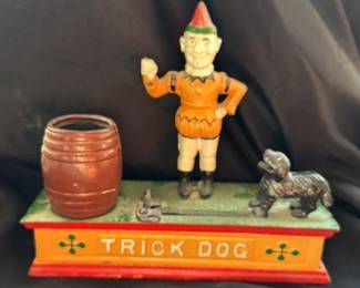 Cast Iron "Trick Dog" Mechanical Bank