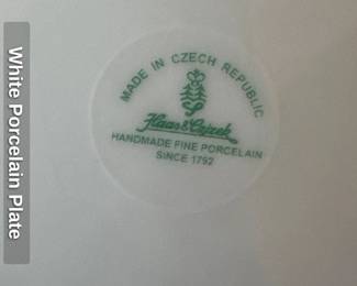 Haas & Czizek White Porcelain Plate 