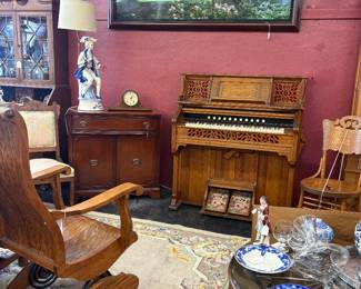 Kimball Pump Organ Stamped  Also has Chicago Stamp. Works beautifully. Billows are all working