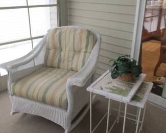 clean wicker porch furniture