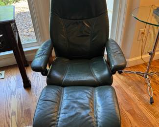 Hunter green stressless chair, 1 of 2