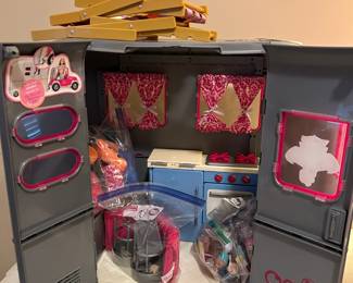 #150	OG Girl 18 inch doll camper  Full of accessories	 $36.00 			
