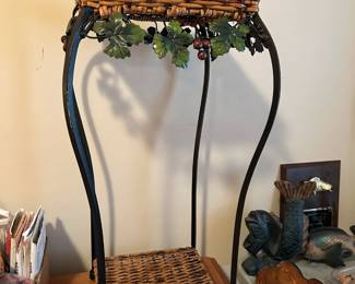 #53	Wicker/Iron Fern Stand w/Metal Grapes on Sides - 12square x 28	 $30.00 			
