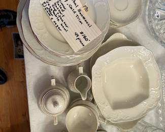 #170	Rosenthal Sanssouci ivory gold trim 44 piece China 	 $160.00 			
