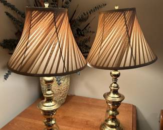 #50	Pair of Brass Lamps - Heavy - 26" tall	 $60.00 			

