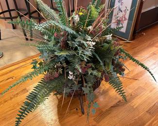 #60	Wicker Basket w/metal Handles w/floral Arrangement - 35" Tall	 $35.00 			
