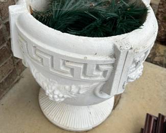 #131	Concrete Planter  w/grapes on Side - 18Tx16	 $50.00 			
#132	Concrete Planter  w/grapes on Side - 18Tx16	 $25.00 			
