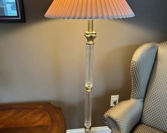 #34	Glass/Brass Heavy Floor Lamp - 64" Tall	 $100.00 			
