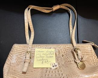 #66	Cream Alligator/Croc embossed leather Brahmin handbag	 $45.00 			
