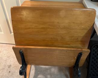 #61	Wood Desk w/folding Seat on Metal Stand - 24x20-30x30	 $45.00 			
