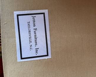 #1	Jetton Furniture Co. Taylorville NC - Burgangy, gold & Cream Sofa - 88" Long	 $125.00 			
			
