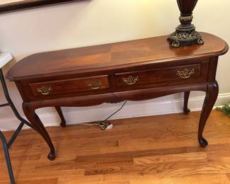 #26	Wood Sofa Table w/2 drawers  - 51x16x28T	 $125.00 			
