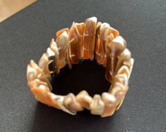 Shell and Rhinestone Stretch Bracelet