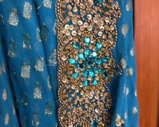 Blue Embellished Saree