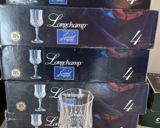 Longchamp Cristal d'Arques 24% Lead Crystal Wine Glasses