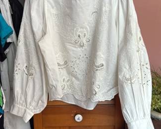 Vince Camuto Embroidered Eyelet Blouse