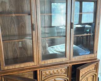 Vintage Display China Cabinet with Drawers