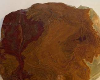 Polished Onyx Slab with Wood Grain Inclusions