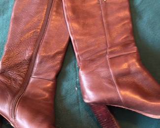 Women's Brown Leather Knee High Boots