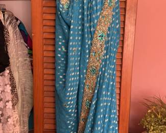 Blue Embellished Saree