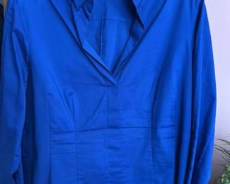 Boss Hugo Boss Women's "Silk Blend" Royal Blue Button Up Shirt
