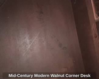 Mid Century Modern Walnut Corner Desk